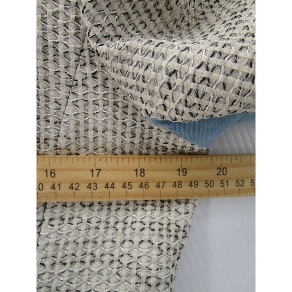 Karen Millen Jacket 10 White Motorcycle Biker Tweed Full Zip Crop * - Picture 4 of 14